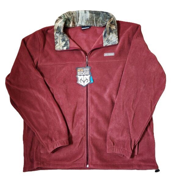 Columbia PHG Men’s 1X Fleece Jacket – Red Jasper Full Zip, NWT - Picture 1 of 11